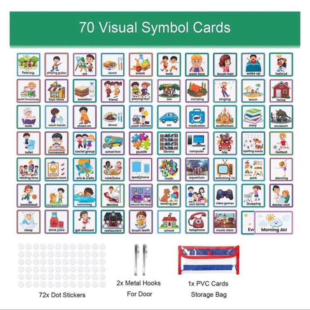 1pc Reusable Daily Schedule Visual Time Table, Routine Work Plan With 70 Picture - Picture 3 of 10